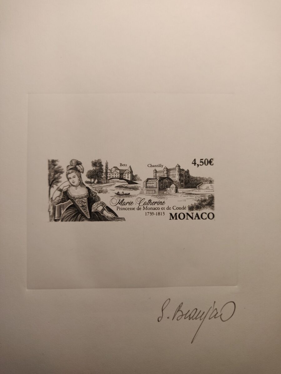 épreuve du timbre Princesse Marie-Catherine ©Sophie Beaujard 