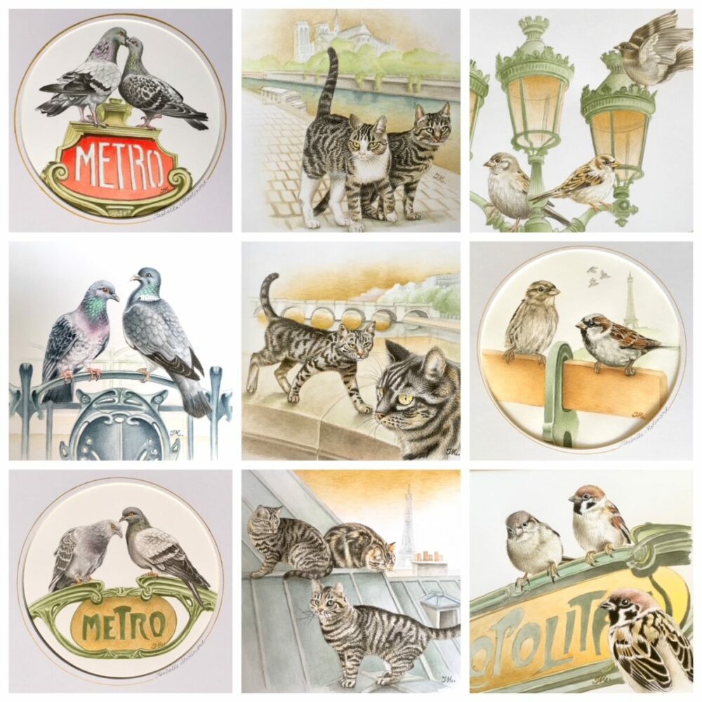 Isabelle Molinard, "Paris", aquarelles sur papier, 20 x 20 cm (©I. Molinard)