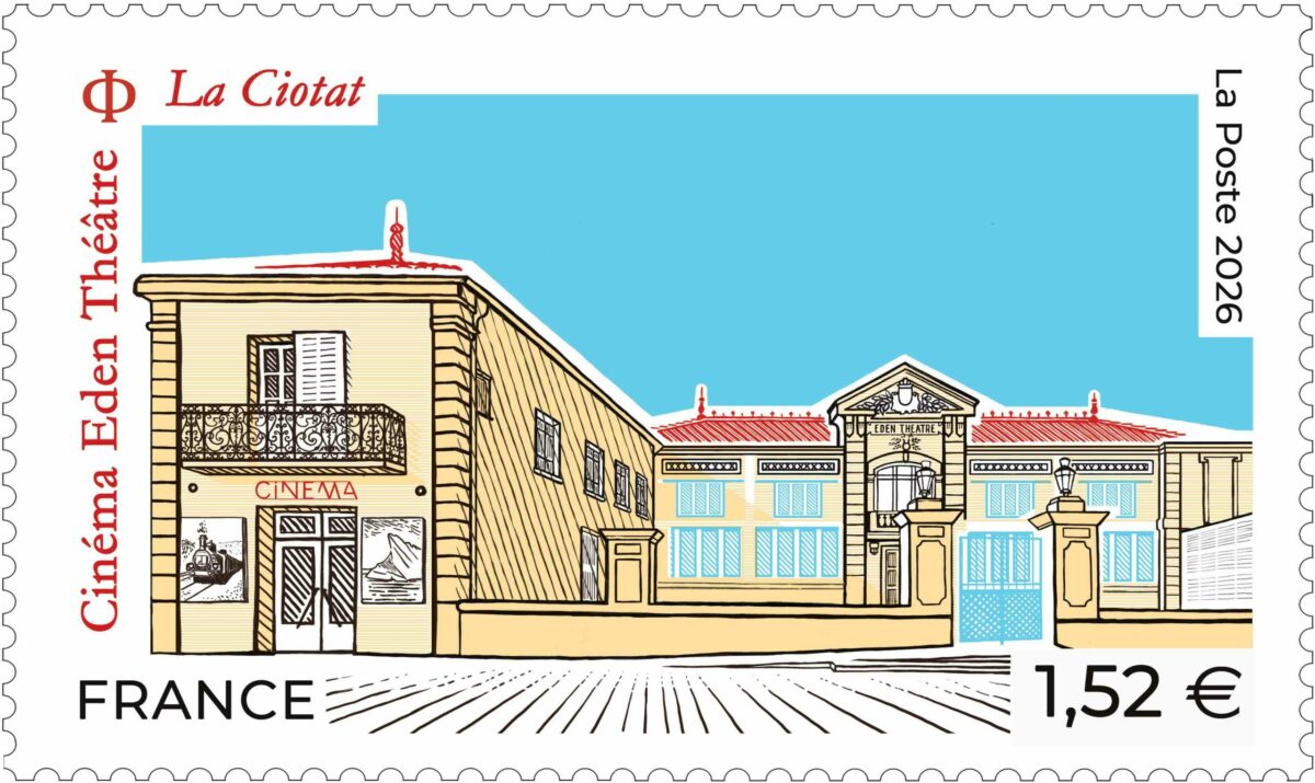 Christophe Laborde-Balen dédicace le timbre cinéma Eden Théâtre de La Ciotat