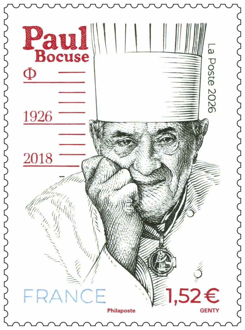 Louis Genty dédicace le timbre Paul Bocuse