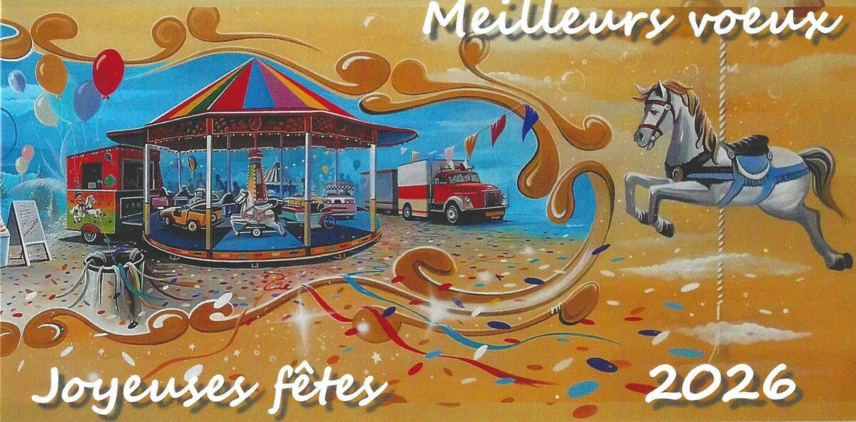 Thierry Mordant, Fête foraine, carte de voeux imprimée 2026 (© T. Mordant)