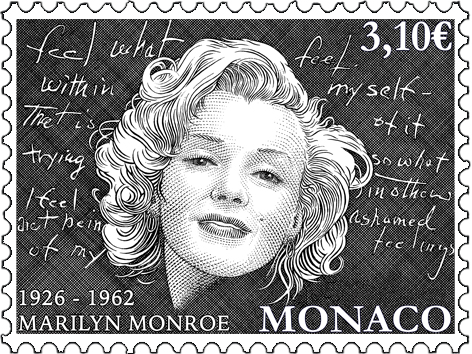 Martin Mörck grave le timbre Marilyn Monroe