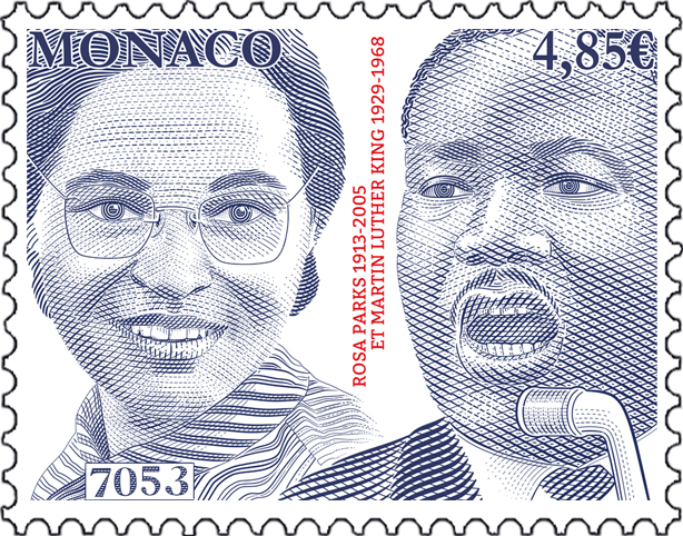 Sarah Lazarevic grave le timbre Rosa Parks et Martin Luther King