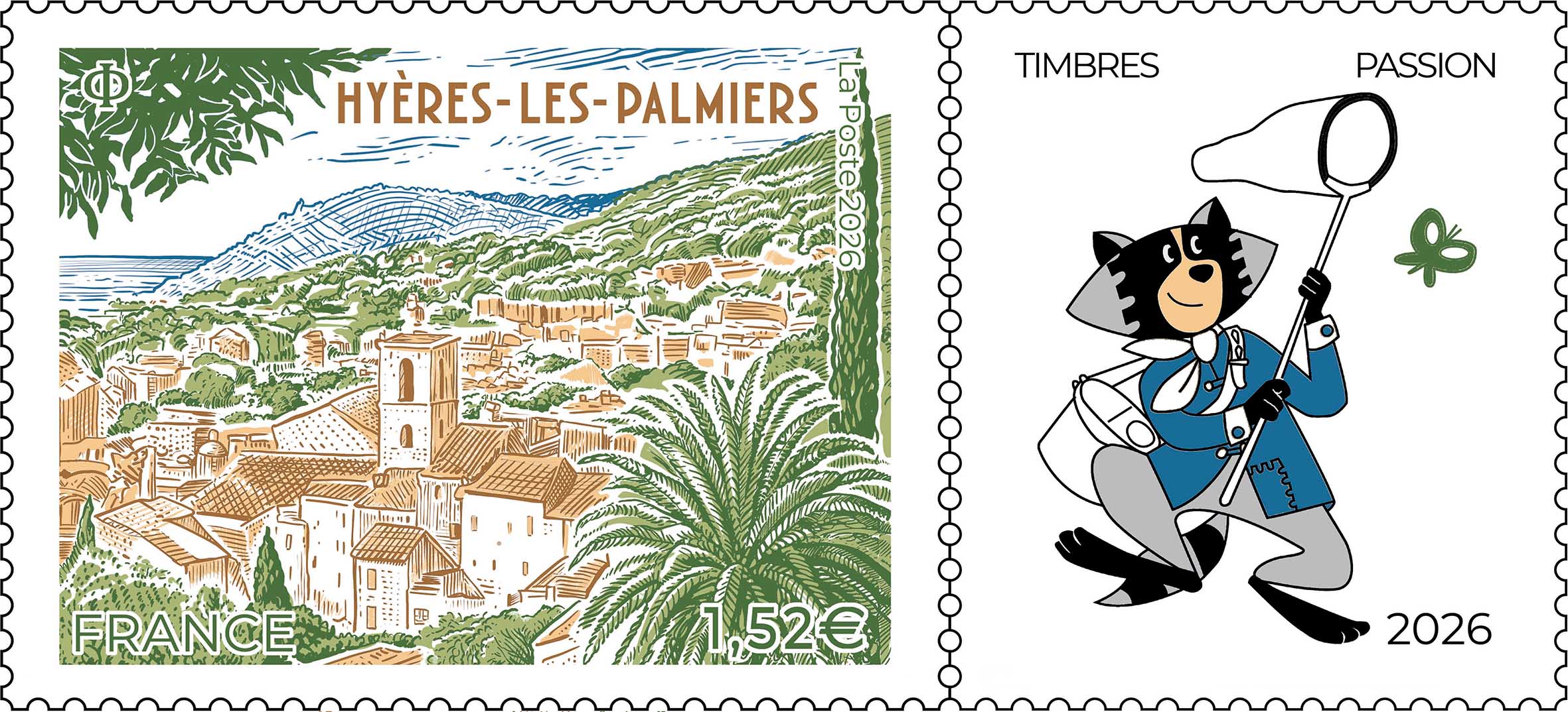 Nicolas Bical dédicace le timbre Hyères-les-Palmiers